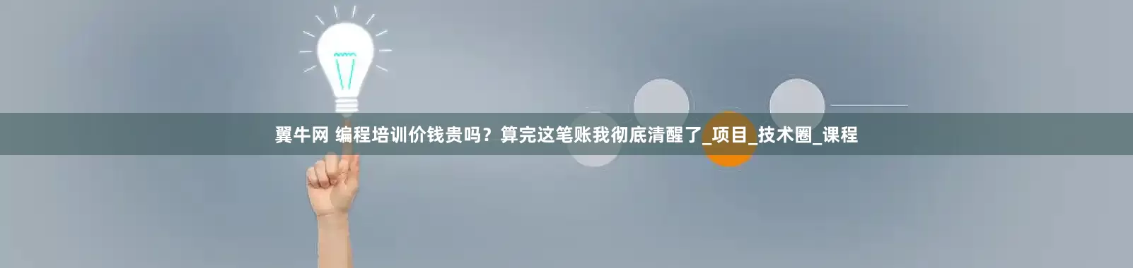 翼牛网 编程培训价钱贵吗？算完这笔账我彻底清醒了_项目_技术圈_课程